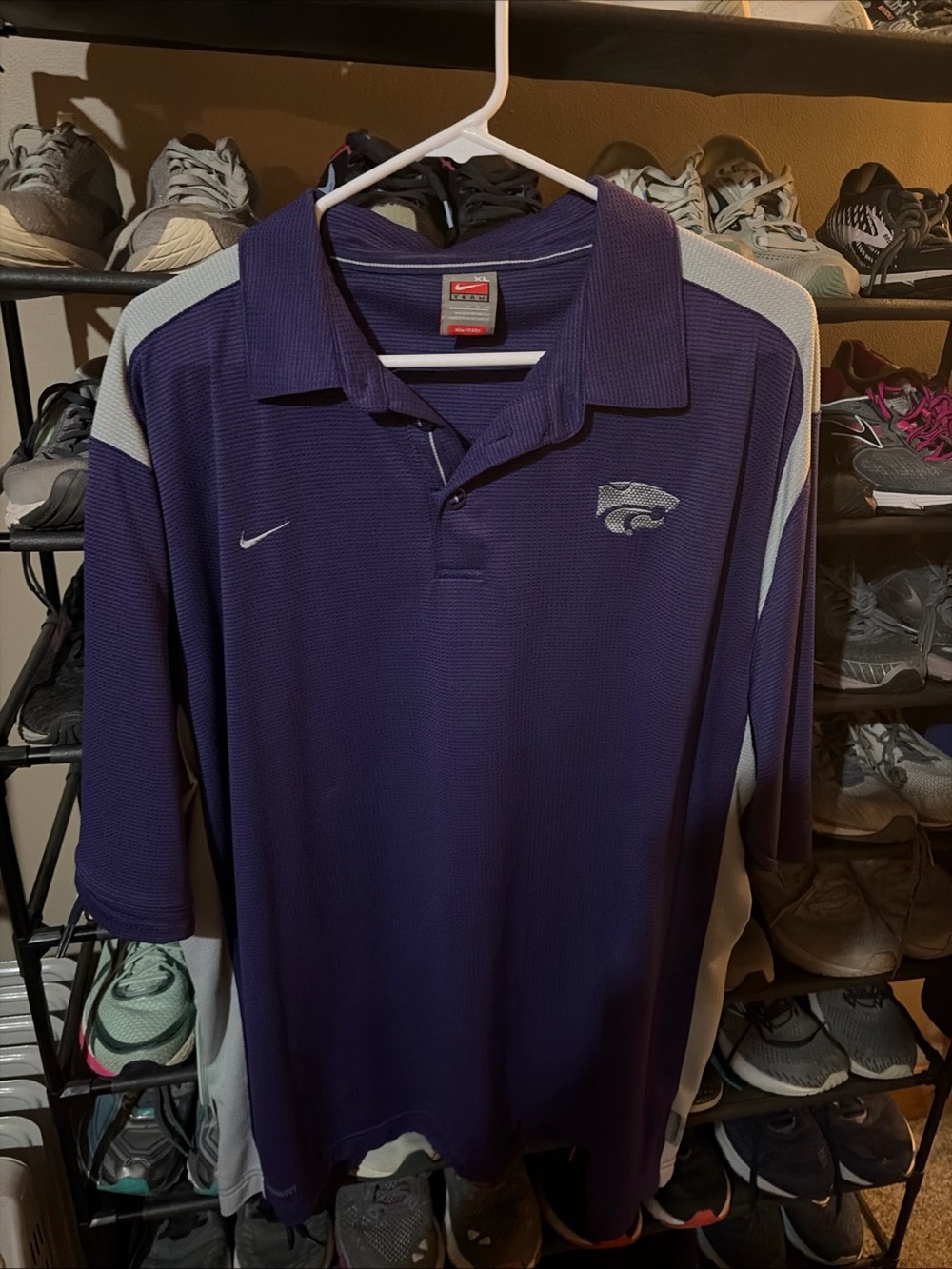 VINTAGE NIKE TEAM DRYFIT KANSAS STATE WILDCATS POLO MENS XL